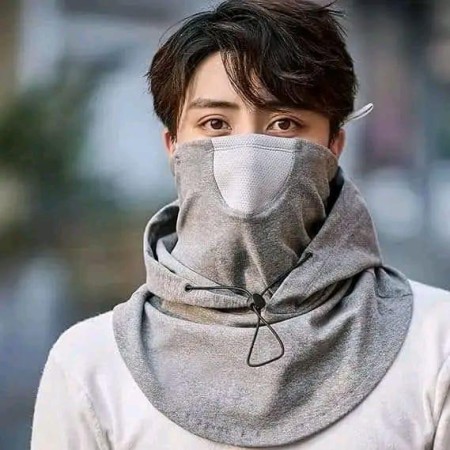 1 Pis Gray Winter Cap with Mask
