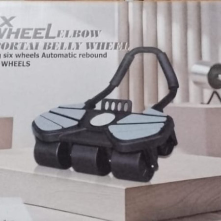 6 Wheel Automatic Rebound Ab Roller Wheel with Elbow Support, Timer, and Six-Wheel Design